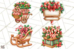 Candy Cane Lane Vintage Christmas Accents Clipart Product Image 1