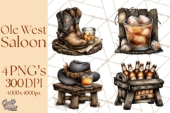 Old Saloon Western Alcohol Clipart PNG Product Image 1