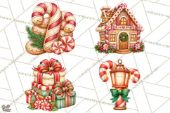 Candy Cane Lane Vintage Christmas Accents Clipart Product Image 1