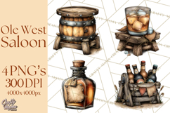 Old Saloon Western Alcohol Clipart PNG Product Image 1