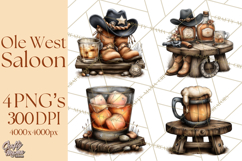 Old Saloon Western Alcohol Clipart PNG Product Image 1