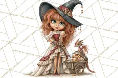 Enchanted Witch Market PNG Watercolor Clipart Product Image 3