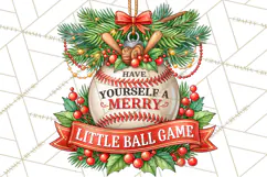Christmas Baseball Clipart PNG Product Image 4