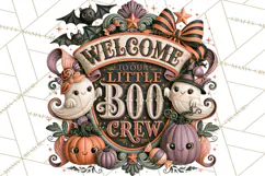 Retro Halloween Sign Clipart PNG Product Image 4