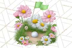 Whimsical Country Club Golf Clipart Argyle PNG Product Image 3