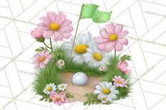 Whimsical Country Club Golf Clipart Argyle PNG Product Image 3