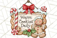 Gingerbread Christmas Signs PNG, Cute Christmas Sayings Product Image 4