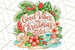 Tropical Christmas Beach Signs PNG, Christmas Quotes, Beach Product Image 4