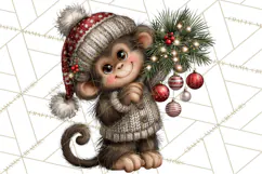 Jungle Christmas Clipart, Christmas Jungle Animals PNG Product Image 4