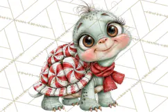 Peppermint Pals Christmas Animal Clipart PNG, Cute Candy Product Image 4