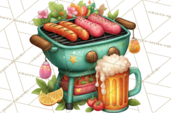 Girls Baryard Barbecue Girly Grilling BBQ Clipart Product Image 3
