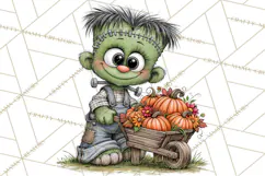 Halloween Farmhouse Monsters Clipart, Cute Halloween Farm Product Image 4