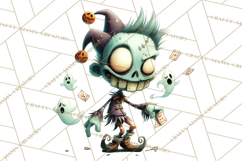 Cute Halloween Zombie Clipart PNG Product Image 4