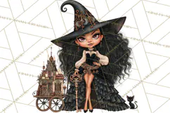 Enchanted Witch Market PNG Watercolor Clipart Product Image 4