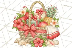 Tropical Christmas Beach Clipart PNG, Christmas Beach Decor Product Image 5