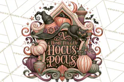 Retro Halloween Sign Clipart PNG Product Image 5