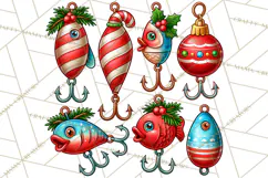 Christmas Fishing Clipart PNG Product Image 2