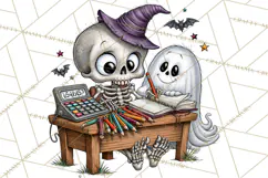 Schoolhouse Spirits, Halloween School Clipart PNG Product Image 4