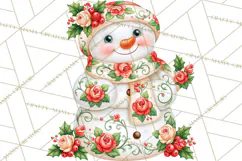 Patterned Snowman Christmas Clipart PNG Product Image 5