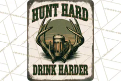 Vintage Man Cave Funny Clipart, Beer Png, Hunting, Bar Sign Product Image 5