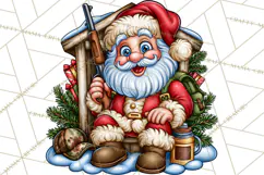 Christmas Hunting Clipart Santa Deer PNG Product Image 2