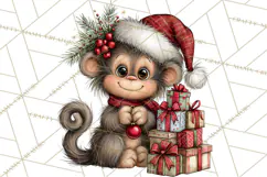 Jungle Christmas Clipart, Christmas Jungle Animals PNG Product Image 5