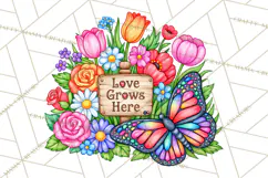 Colorful Butterfly Inspirational Clipart PNG, Floral Png Product Image 5