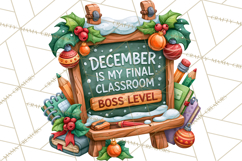 Christmas Teacher Chalkboard Quote PNG Product Image 2