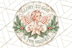 Religious Christmas Nativity Round Sign Clipart PNG Product Image 5
