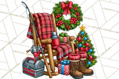 Christmas Fishing Clipart PNG Product Image 2