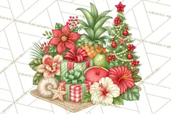 Tropical Christmas Beach Clipart PNG, Christmas Beach Decor Product Image 2