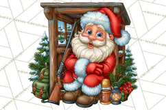 Christmas Hunting Clipart Santa Deer PNG Product Image 2