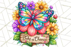 Colorful Butterfly Inspirational Clipart PNG, Floral Png Product Image 2