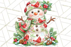 Patterned Snowman Christmas Clipart PNG Product Image 2