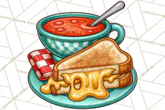 Retro Diner Clipart PNG 1950s Vintage Food Jukebox Product Image 3