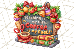 Christmas Teacher Chalkboard Quote PNG Product Image 3