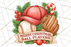 Christmas Baseball Clipart PNG Product Image 2