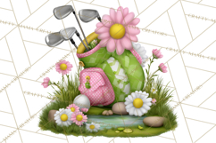 Whimsical Country Club Golf Clipart Argyle PNG Product Image 5