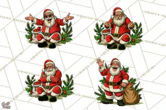 Merry Moods Santa Christmas Clipart | Funny Holiday Png File Product Image 1