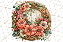 Inspirational Round Floral Door Sign PNG Designs Product Image 2