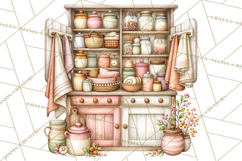 Cottage Pantry Farmhouse Kitchen Clipart PNG Product Image 2