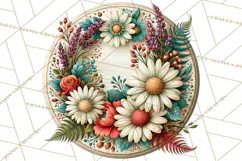 Inspirational Round Floral Door Sign PNG Designs Product Image 5