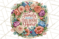 Inspirational Round Floral Door Sign PNG Designs Product Image 2