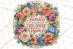 Inspirational Round Floral Door Sign PNG Designs Product Image 2