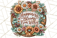 Inspirational Round Floral Door Sign PNG Designs Product Image 3