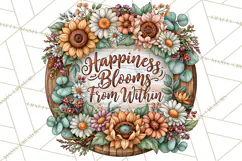 Inspirational Round Floral Door Sign PNG Designs Product Image 3