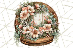 Inspirational Round Floral Door Sign PNG Designs Product Image 3