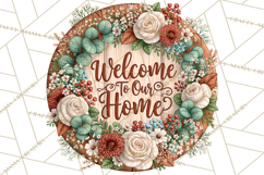 Inspirational Round Floral Door Sign PNG Designs Product Image 5