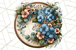 Inspirational Round Floral Door Sign PNG Designs Product Image 2