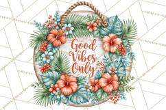 Inspirational Round Floral Door Sign PNG Designs Product Image 3